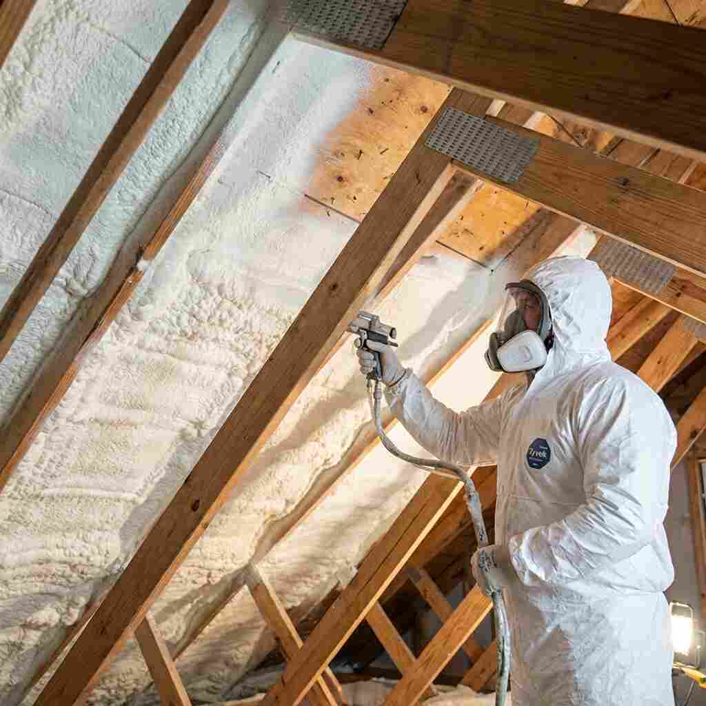 a professional giving Closed cell spray foam Insulation Services in Fayetteville, AR by ArkFoamExperts